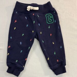 GAP - Kids Navy Joggers with Colourful Lightning Bolts